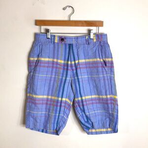 Brooks brothers mens plaid linen cotton Bermuda shorts size 30